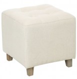 Pouf carré - lin et coton - beige - tabouret design