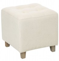 Pouf carré - lin et coton - beige - tabouret design