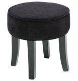 Pouf matelassé - velours - noir - tabouret