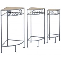 Table d'appoint angle - lot de 3 - métal
