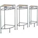 Table d'appoint angle - lot de 3 - métal