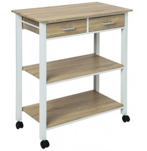 Desserte de cuisine à roulettes - 2 tiroirs - meuble de cuisine