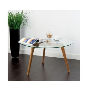 Table basse ronde - verre - d 80 cm