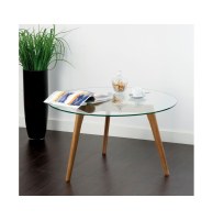 Table basse ronde - verre - d 80 cm
