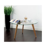 Table basse ronde - verre - d 80 cm