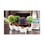 Boule de buis sur pied artificiel avec pot - h 24 cm - plantes artific