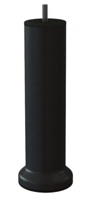 Pieds de lit Métal Noir hauteur 200mm Ø51mm avec socleØ70mm