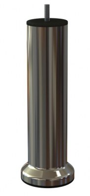 Pieds de lit Métal Couleur Inox Brossé hauteur 200mm Ø51mm avec Socle Ø70mm