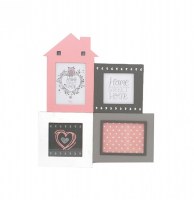 Cadre photos - 4 photos - gris - mady