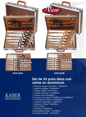 Valise en aluminium avec 24 pces couteaux