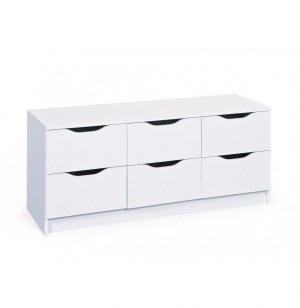 Commode - 6 tiroirs - blanc