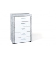 Commode - 5 tiroirs - gris