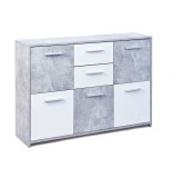 6 cubes de rangements - allongé - gris et blanc