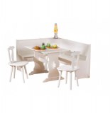 Coin repas - 2 tables 2 chaises - blanc