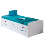 Lit avec tiroirs - blanc - 190 x 90 cm