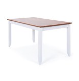 Table rectangulaire - marron et blanc