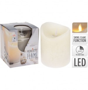 Bougie flamme led - 7.5 x 10 cm - ivoire