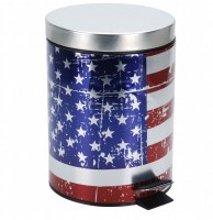 Poubelle à pédale etats-unis - 5l - métal