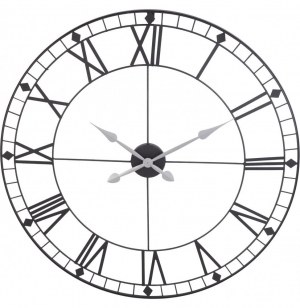 Horloge murale style gare - d 88 cm - noir