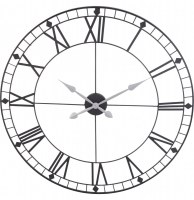 Horloge murale style gare - d 88 cm - noir