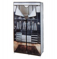 Penderie tissus imprimé - 88 x 45 x 160 cm