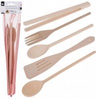 Ustensiles de cuisine - set de 5 pièces - bois
