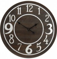 Horloge murale - d 80 cm - bois foncé