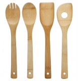 Lot de 4 cuillères de cuisine - bambou