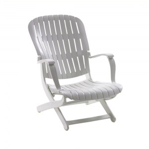 Fauteuil bas multi-positions Tangor en résine haute densité blanc