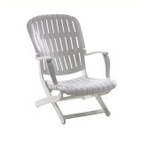 Fauteuil bas multi-positions Tangor en résine haute densité blanc