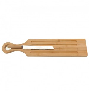 Planche à pain avec un aimant et couteau - bambou - accessoire de cui