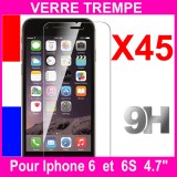 45 X Protection écran Verre Trempé iPhone 6 , 6S + lingettes revendeur grossiste
