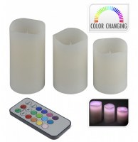 Bougie led - lot de 3 - blanc