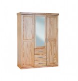 Armoire - 3 portes avec miroir - acacia