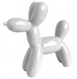 Tirelire chien - style ballons de baudruche - blanc