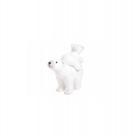 Figurine ours polaire avec bébé - blanc - décoration de no Ğl