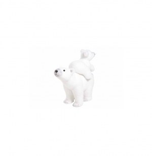 Figurine ours polaire avec bébé - blanc - décoration de no Ğl