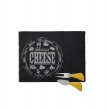Plateau de service à fromage et ustensile - noir - rectangle