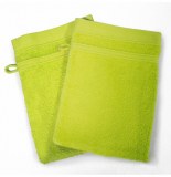 2 gants de toilette - 15 x 21 cm - vert