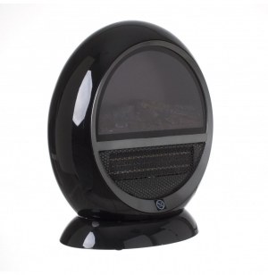 Radiateur électrique effet feu de bois - noir