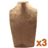 Lot de 3 présentoirs à bijoux buste