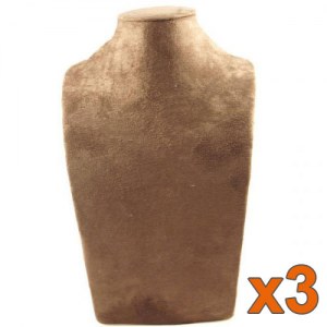 Lot de 3 présentoirs à bijoux buste