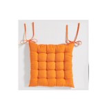 Galette de chaise matelassée - lot de 4 - 40 x 40 cm - mandarine