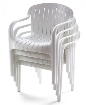 Fauteuil Dangari en résine haute densité blanc