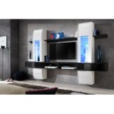 Ensemble tv - blanc et noir mat - 2 portes