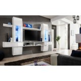 Ensemble tv - blanc mat - 2 portes
