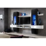 Ensemble tv - noir et blanc mat - 2 portes