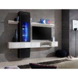 Ensemble tv - noir et blanc mat - 1 porte
