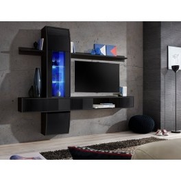 Ensemble tv - noir mat - 1 porte