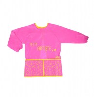Tablier pour enfant à manches longues plastifié - rose